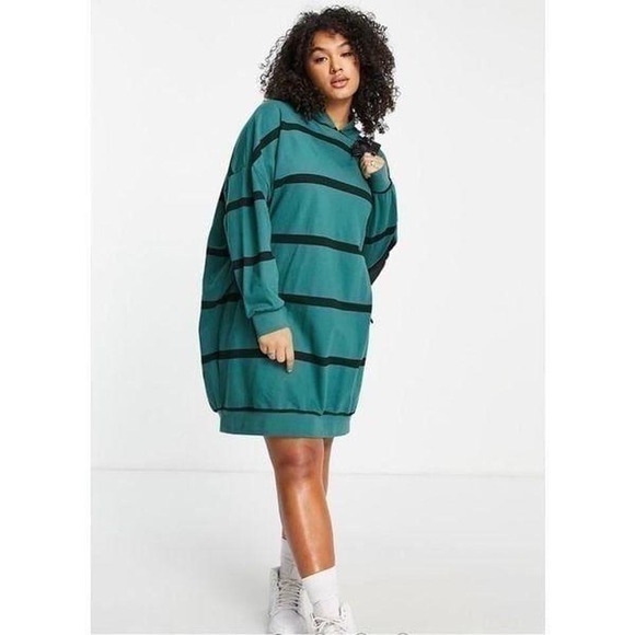 ASOS Tops - ASOS Design Women's 8 Oversized Mini Sweatshirt Hoodie Dress Striped